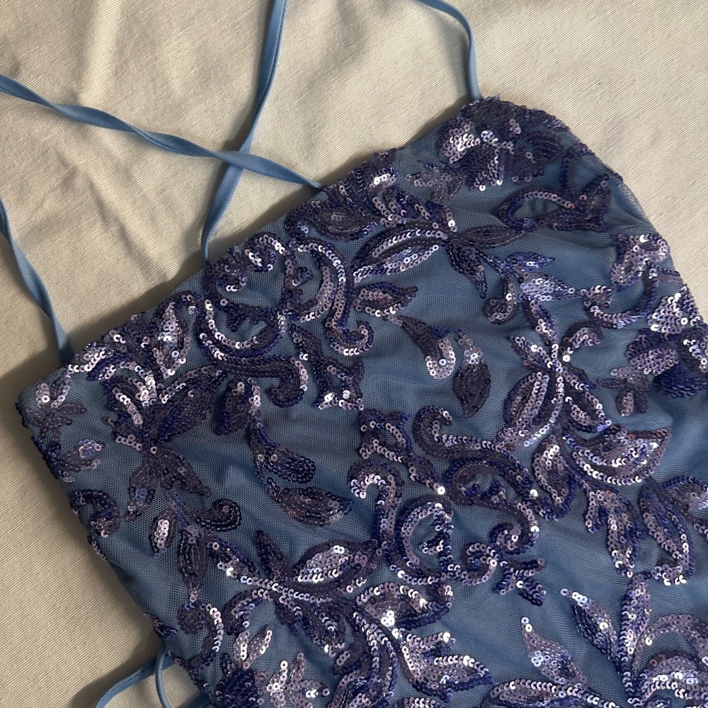 Windsor Strapless Navy Sequin Dress - Picture 5 of 14